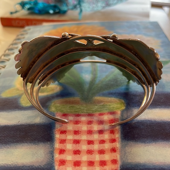 Unique Sterling and turquoise butterfly bracelet. - Picture 2 of 5